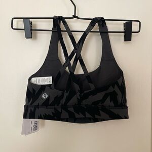 lululemon athletica Black Patterned Sports Bra
